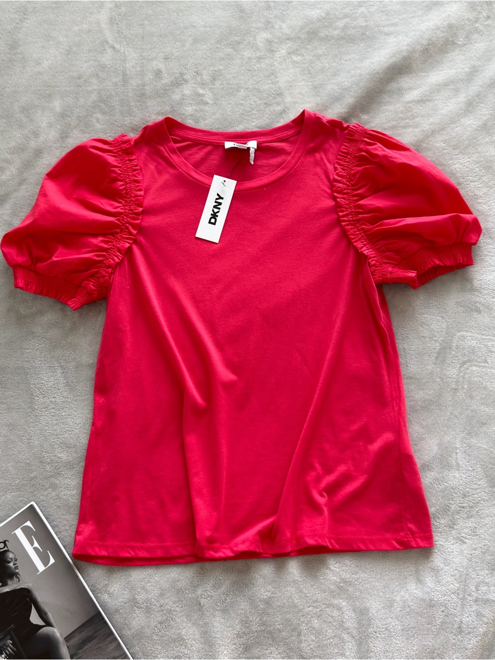 DKNY Pink Puff-Sleeve Tee